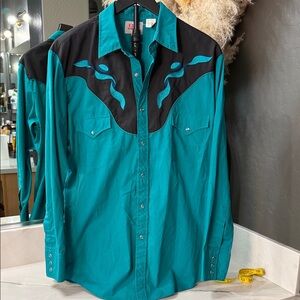 ELY DIAMOND VTG PEARL SNAP EMBROIDERED  Western Shirt